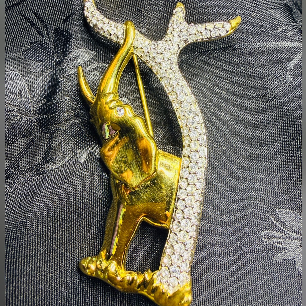 Swarovski Gold Brooch